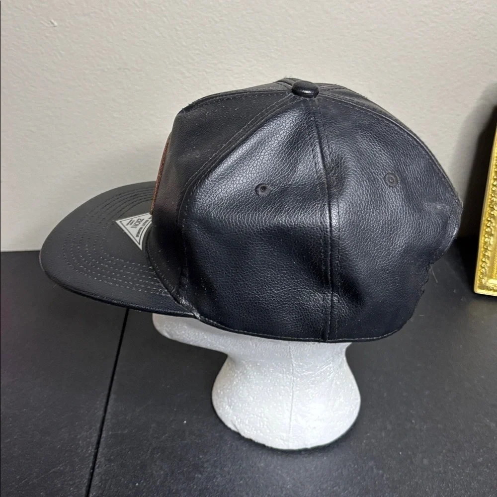 Zion Faux Leather Black Lone Star State Cap